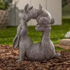 Clearance Resin Baby Bunny Kissing Statue Easter Decorations