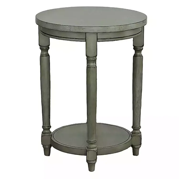 Kirklands Home Accent & End Tables|Round Charging Accent Table Gray