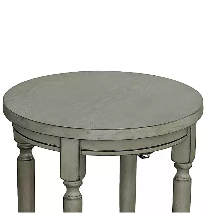 Kirklands Home Accent & End Tables|Round Charging Accent Table Gray