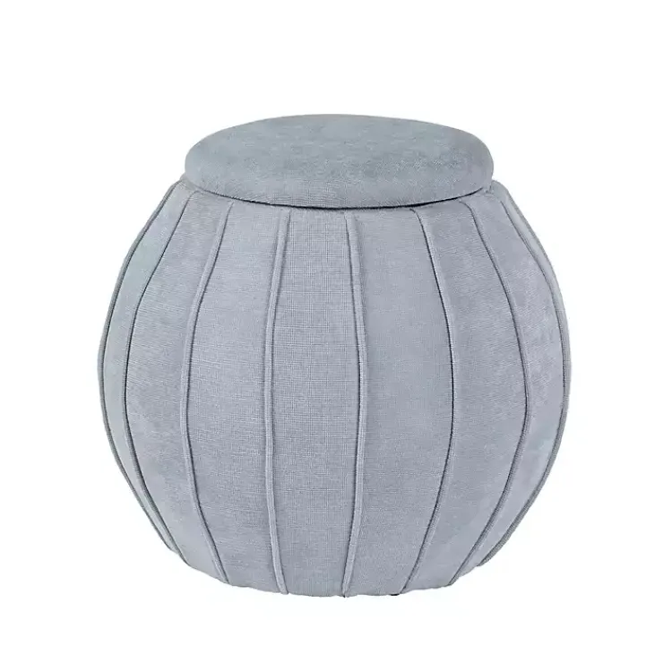Kirklands Home Benches & Ottomans|Rounded Oval Storage Ottoman Gray