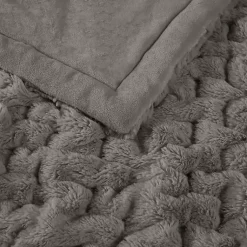 Ruched Faux Fur Throw Blankets & Throws