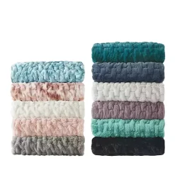 Ruched Faux Fur Throw Blankets & Throws