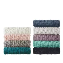 Ruched Faux Fur Throw Blankets & Throws