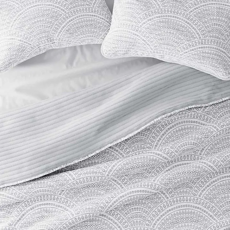 Kirklands Home Quilts|Gray Scalloped Reversible 2-pc. Twin Quilt Set