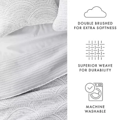 Kirklands Home Quilts|Gray Scalloped Reversible 3-pc. Queen Quilt Set