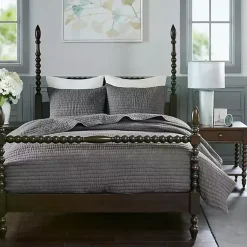 Kirklands Home Bedspreads & Coverlets|Serene Quilted 3-pc. King Coverlet Set Gray