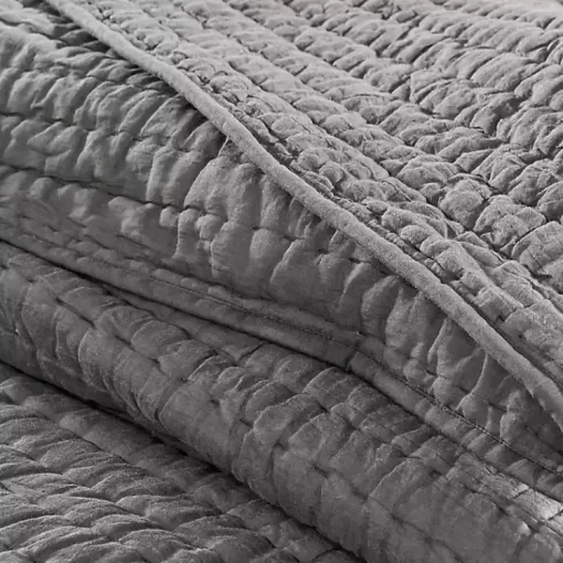 Kirklands Home Bedspreads & Coverlets|Serene Quilted 3-pc. King Coverlet Set Gray