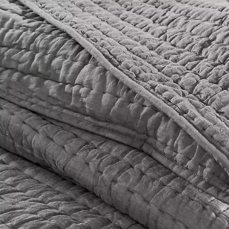 Kirklands Home Bedspreads & Coverlets|Serene Quilted 3-pc. Queen Coverlet Set Gray