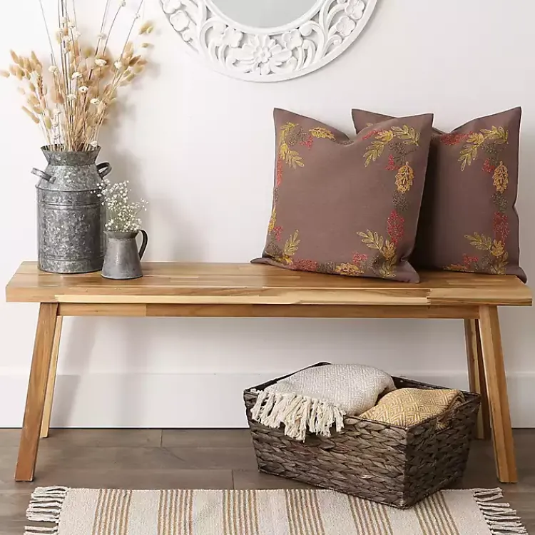 Sale Gray Shimmer Leaves 2-pc. Harvest Pillow Cover Set Fall