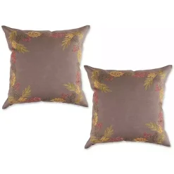 Sale Gray Shimmer Leaves 2-pc. Harvest Pillow Cover Set Fall