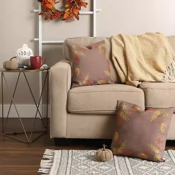 Sale Gray Shimmer Leaves 2-pc. Harvest Pillow Cover Set Fall