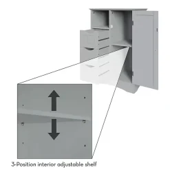 Kirklands Home Cabinets & Sideboards|Single Door 3-Drawer Cabinet Gray