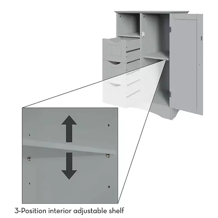 Kirklands Home Cabinets & Sideboards|Single Door 3-Drawer Cabinet Gray