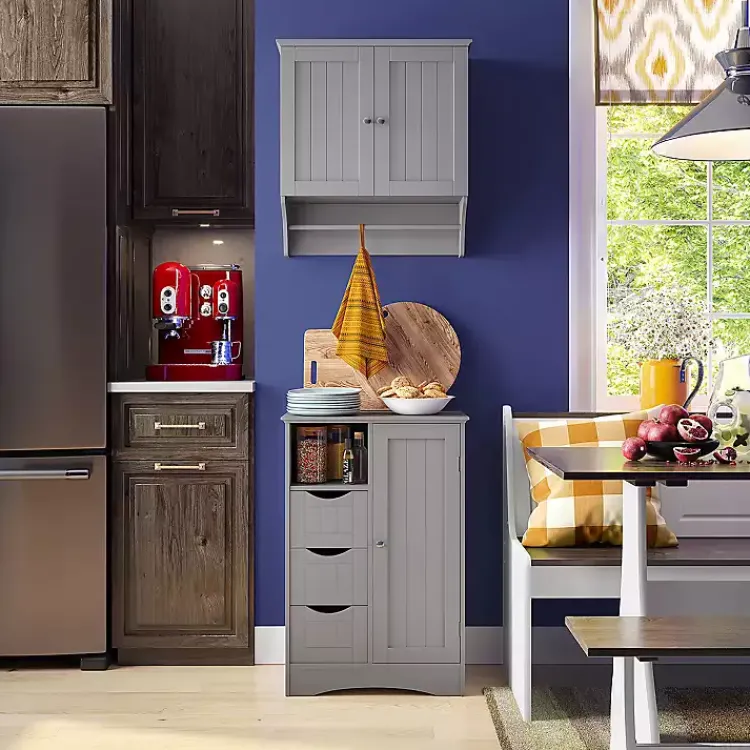 Kirklands Home Cabinets & Sideboards|Single Door 3-Drawer Cabinet Gray
