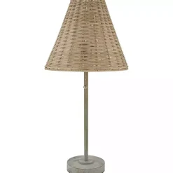 Kirklands Home Table Lamps|Sirocco Table Lamp with Rattan Shade Gray