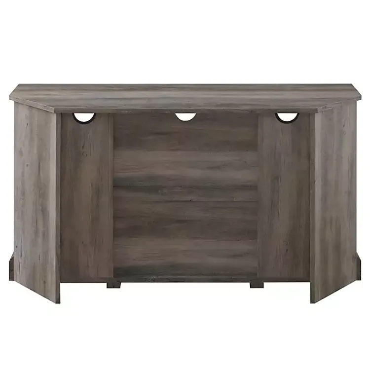 Kirklands Home Tv Stands & Media Consoles|Sliding Barn Doors Corner TV Stand Gray