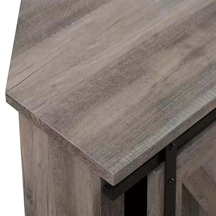 Kirklands Home Tv Stands & Media Consoles|Sliding Barn Doors Corner TV Stand Gray