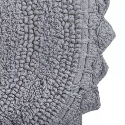 Kirklands Home Bathroom Rugs|Small Crochet Oval Bath Mat Gray