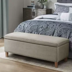Kirklands Home Benches & Ottomans|Soft-Close Storage Bench Gray