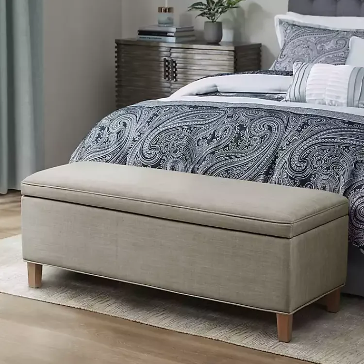 Kirklands Home Benches & Ottomans|Soft-Close Storage Bench Gray