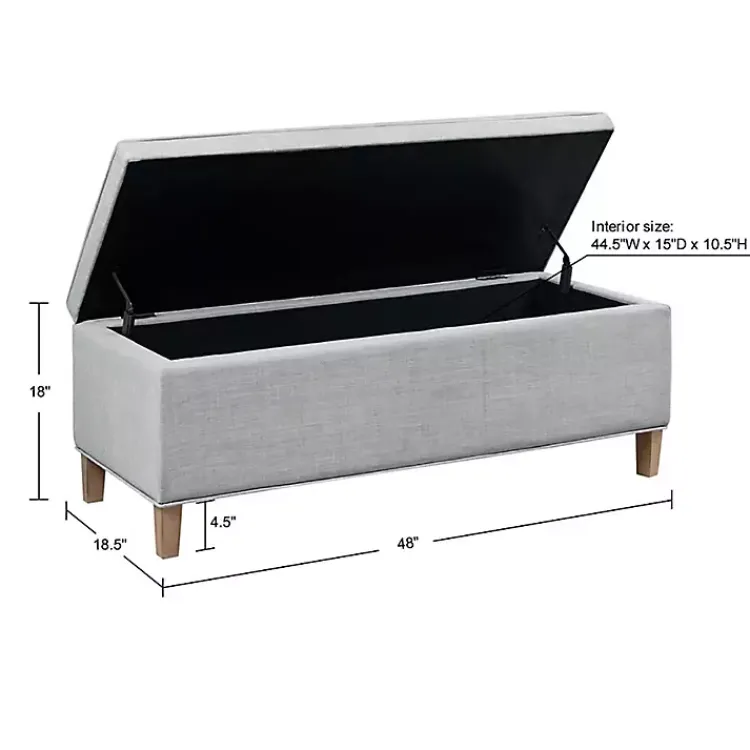 Kirklands Home Benches & Ottomans|Soft-Close Storage Bench Gray