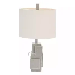 Kirklands Home Table Lamps|Gray Stacked Blocks Table Lamp Ivory