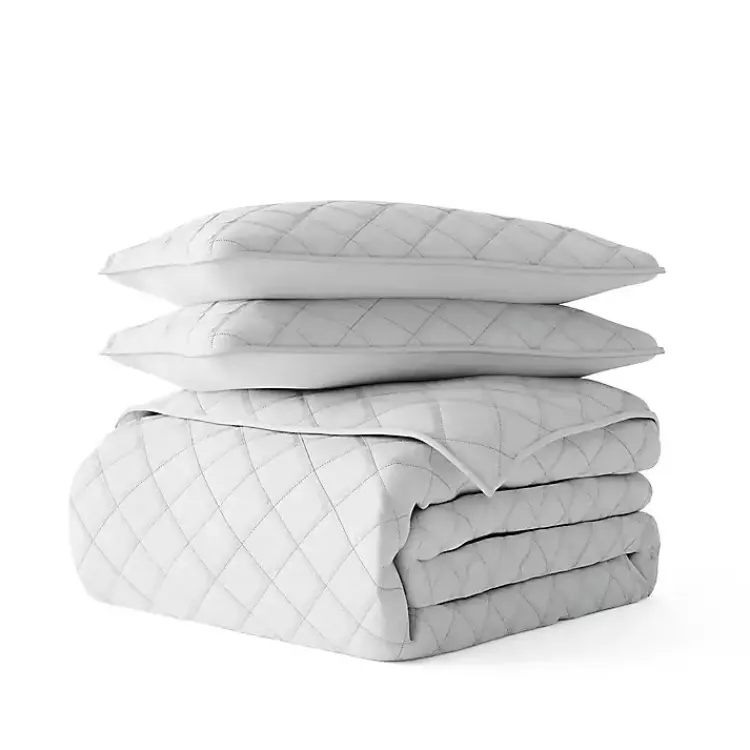 Kirklands Home Quilts|Stitched Diamond 2-pc. Twin Quilt Set Gray