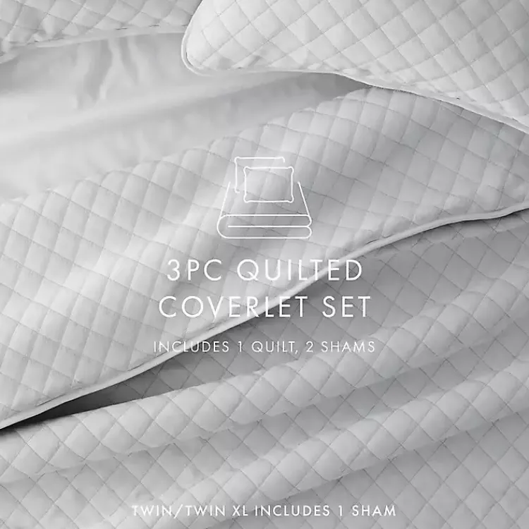 Kirklands Home Quilts|Stitched Diamond 3-pc. King Quilt Set Gray