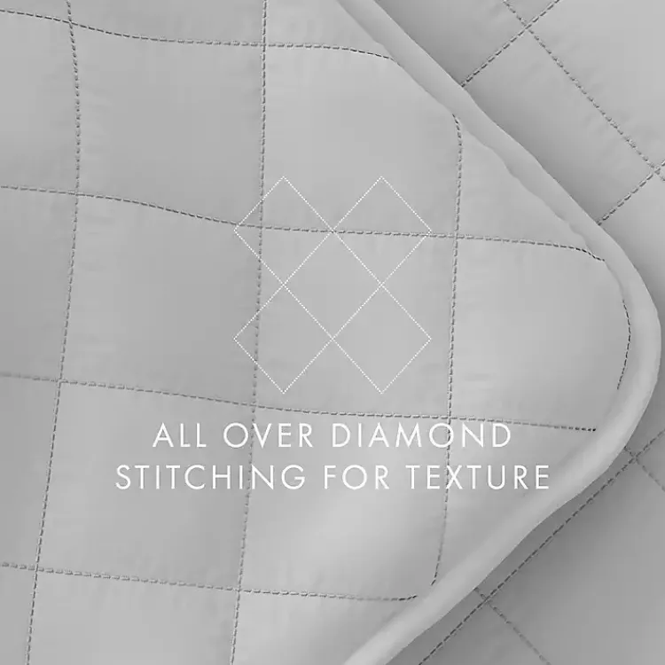 Kirklands Home Quilts|Stitched Diamond 3-pc. King Quilt Set Gray