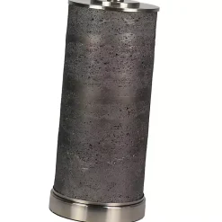 Kirklands Home Table Lamps|Stone and Steel Cylinder Table Lamp Gray