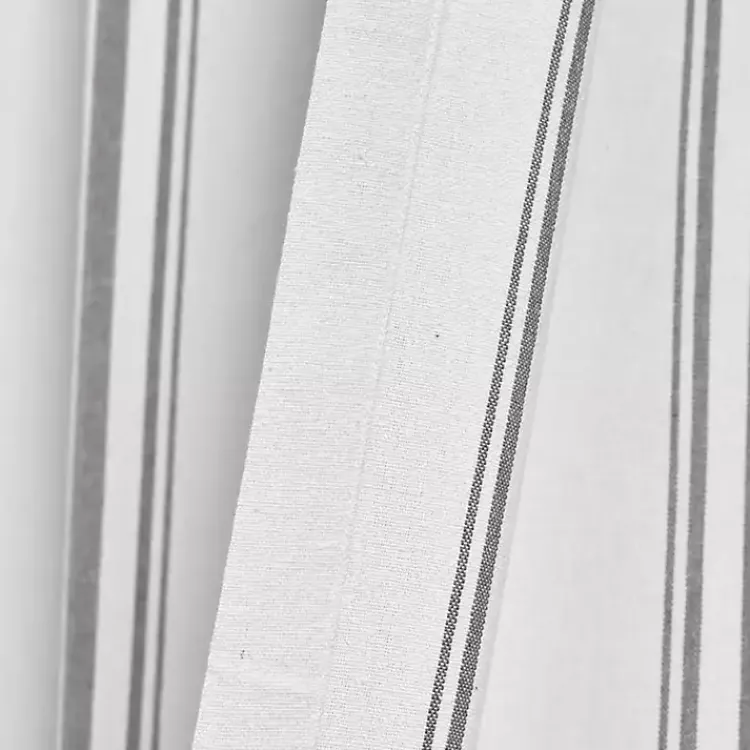 Kirklands Home Curtains & Drapes|Stripe Farmhouse Curtain Panel Set, 95 in. Gray