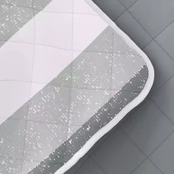 Kirklands Home Quilts|Gray Striped Reversible 3-pc. Queen Quilt Set