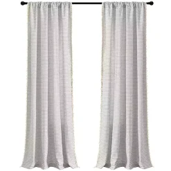 Kirklands Home Curtains & Drapes|Gray Striped Tassel Curtain Panel Set, 84 in.