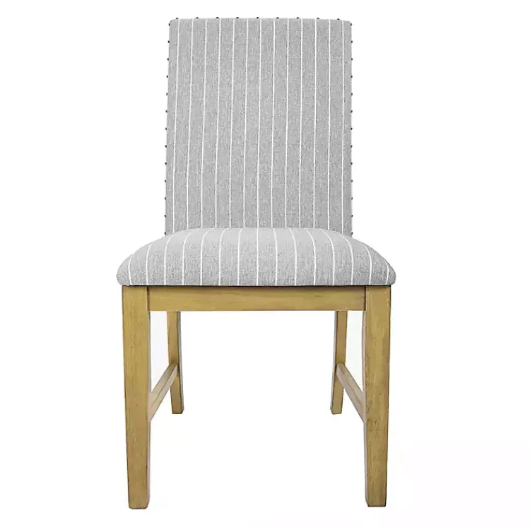 Kirklands Home Dining Chairs|Stripes Nailhead Dining Chairs, Set of 2 Gray