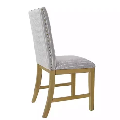 Kirklands Home Dining Chairs|Stripes Nailhead Dining Chairs, Set of 2 Gray