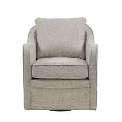 Kirklands Home Accent Chairs|Swivel Upholstered Wide Seat Accent Chair Gray