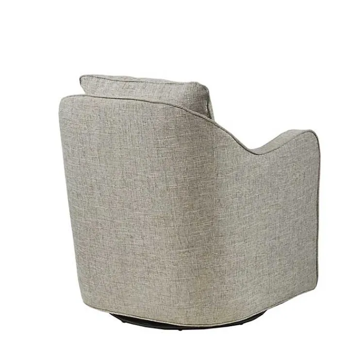 Kirklands Home Accent Chairs|Swivel Upholstered Wide Seat Accent Chair Gray