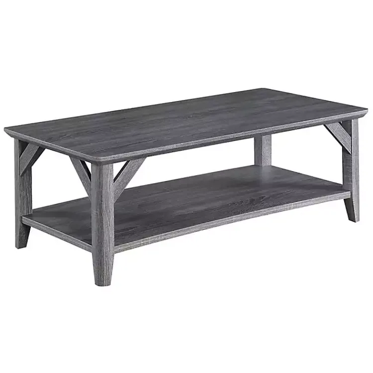 Kirklands Home Coffee Tables|Tapered Legs Rustic Coffee Table Gray