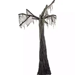 Hot Gray Tattered Spooky Tree Halloween Décor, 7.5 ft. Halloween