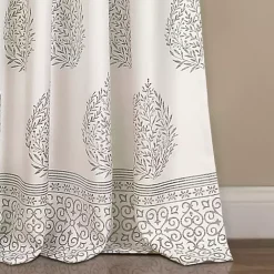 Kirklands Home Curtains & Drapes|Gray Teardrop Leaves Curtain Panel Set, 84 in.