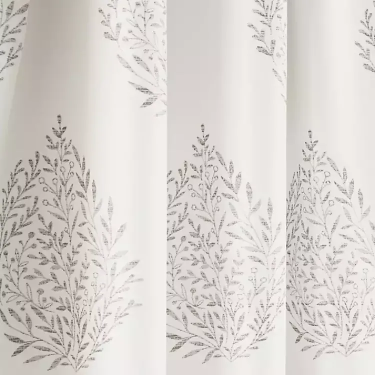 Kirklands Home Curtains & Drapes|Gray Teardrop Leaves Curtain Panel Set, 95 in.