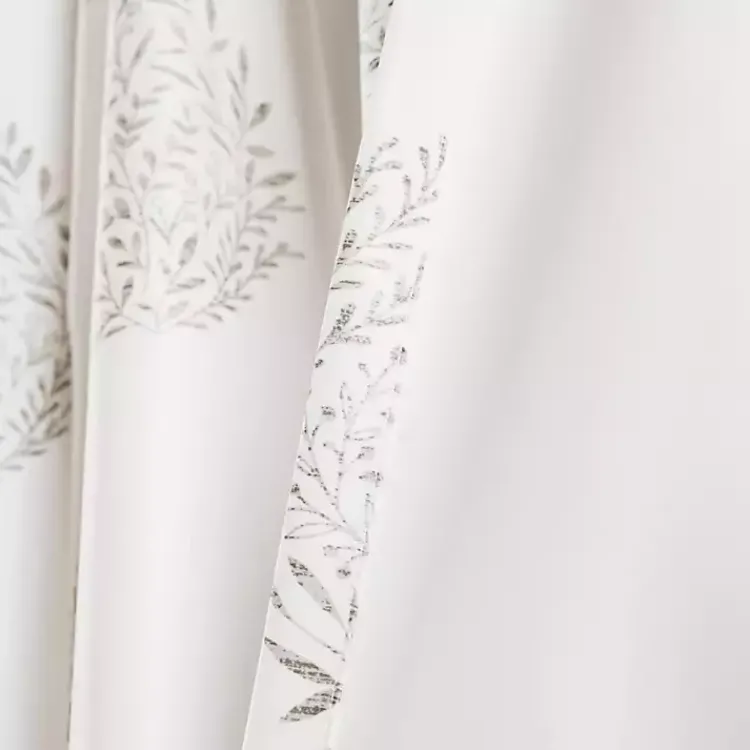 Kirklands Home Curtains & Drapes|Gray Teardrop Leaves Curtain Panel Set, 95 in.