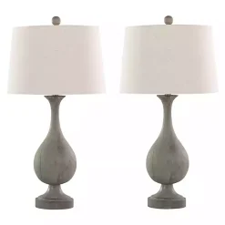 Kirklands Home Table Lamps|Gray Teardrop Table Lamps, Set of 2 White