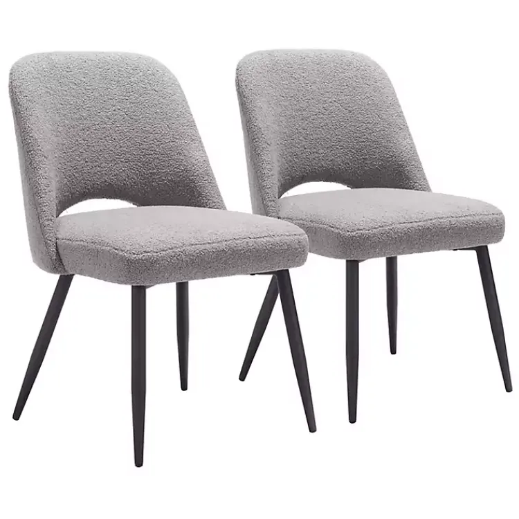 Kirklands Home Dining Chairs|Teddy Upholstered Dining Chairs, Set of 2 Gray