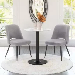 Kirklands Home Dining Chairs|Teddy Upholstered Dining Chairs, Set of 2 Gray