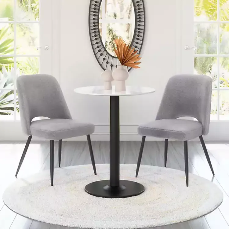 Kirklands Home Dining Chairs|Teddy Upholstered Dining Chairs, Set of 2 Gray