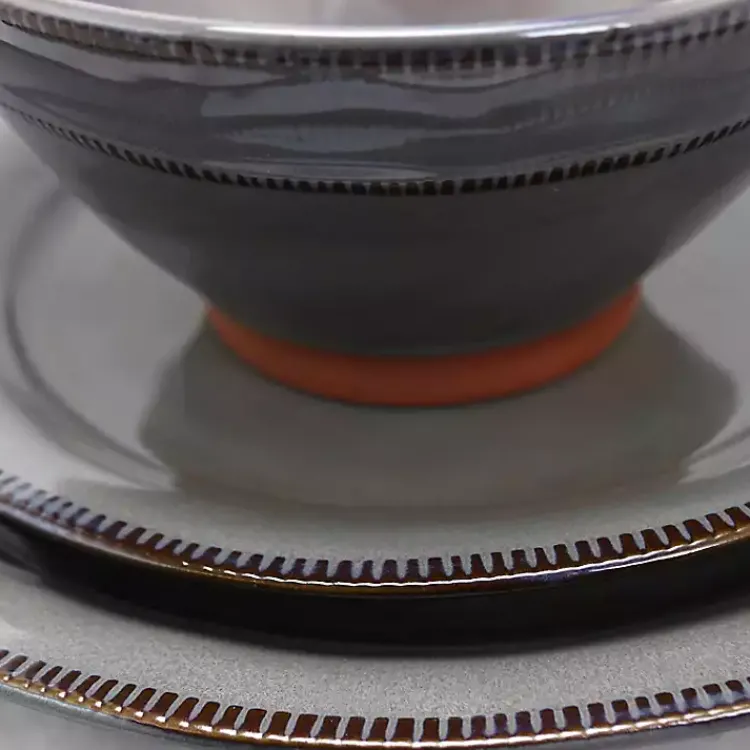 Kirklands Home Dinnerware|Terracotta 12-pc. Dinnerware Set Gray