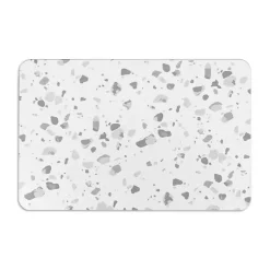Kirklands Home Bathroom Rugs|Gray Terrazzo Stone Bath Mat