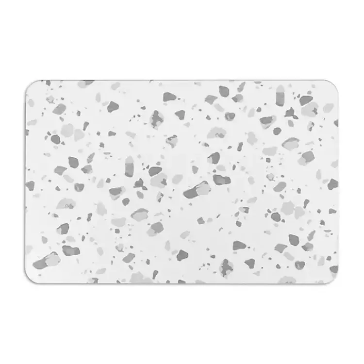 Kirklands Home Bathroom Rugs|Gray Terrazzo Stone Bath Mat