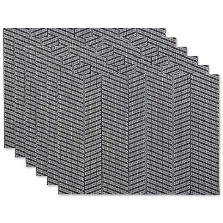 Kirklands Home Table Linens|Textured Twill Weave Placemats, Set of 6 Gray